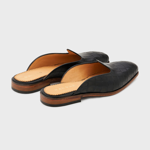 Nagra Slip | Midnight Black Croco Leather